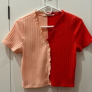 Francesca’s Mi Ami Pink Split Tee (worn once)